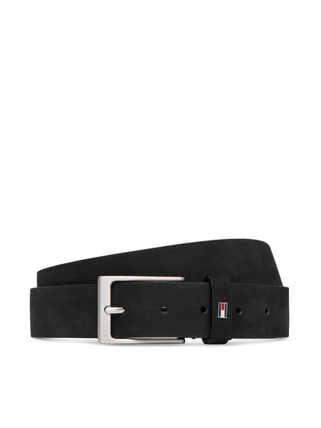 Tommy Hilfiger Pasek Layton 3.5 Nubuck AM0AM15047 Czarny. Czarne paski męskie Tommy Hilfiger, bez wzorów, z nubiku. Za 249.99 zł.