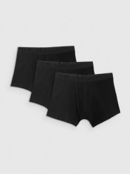 4F Bielizna bokserki (3-pack) męskie - czarne M. Czarna bokserki męskie 4f, bez wzorów, z bawełny. Za 99.99 zł.