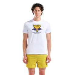 T-shirt Arena Goggles. Białe t-shirty męskie Arena, m, bez wzorów, z bawełny, bez kołnierzyka. Za 196.50 zł.