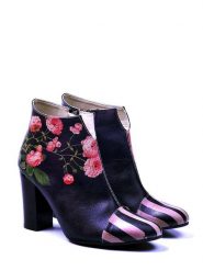 Goby Botki w kolorze granatowo-różowym na obcasie rozmiar: 38. Niebieskie botki damskie Goby, z materiału, eleganckie, bez obcasa, na obcasie, bez zapięcia. Za 282.80 zł.