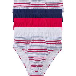 Slipy maxi bonprix biały + czerwony granatowy + kobaltowy w paski. Białe slipki męskie bonprix, bez wzorów. Za 49.95 zł.