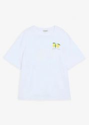 T-shirt z czystej bawełny organicznej, loose fit. Białe t-shirty męskie bonprix, m, bez wzorów, z bawełny, bez kołnierzyka. Za 52.99 zł.