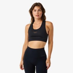 Biustonosz sportowy Trening Damska Swedemount Core Light Support Oddychający. Czarne biustonosze sportowe damskie SWEDEMOUNT, bez wzorów, z tkaniny. W wyprzedaży za 95.00 zł.