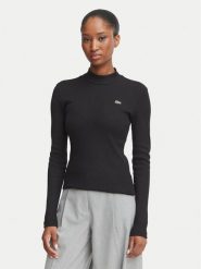 Lacoste Bluzka TF3164 Czarny Slim Fit. Czarne bluzki damskie Lacoste, bez wzorów, z bawełny, bez ramiączek. Za 419.99 zł.