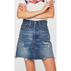 Levi's - Spódnica jeansowa. Niebieskie spódniczki damskie Levi's, s, bez wzorów, z bawełny, mini, proste. Za 239.90 zł.