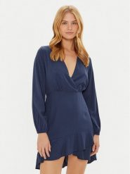 Pepe Jeans Sukienka codzienna Kendall PL953610 Granatowy Regular Fit. Niebieskie sukienki damskie Pepe Jeans, na co dzień, xs, bez wzorów, z jeansu, bez kołnierzyka, bez ramiączek, proste. Za 209.99 zł.