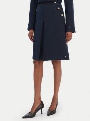 Tommy Hilfiger Spódnica trapezowa WW0WW49474 Granatowy Regular Fit. Niebieskie spódniczki damskie Tommy Hilfiger, bez wzorów, z syntetyku, trapezowe. Za 589.99 zł.