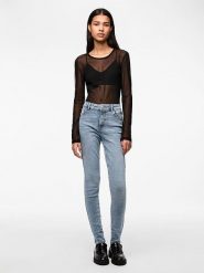 Pieces Dżinsy "Dana" - Skinny fit - w kolorze błękitnym rozmiar: XS/L30. Niebieskie jeansy damskie Pieces, z podwyższonym stanem. Za 74.63 zł.