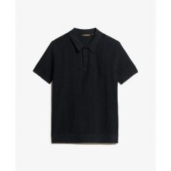 Dzianinowa koszulka polo Superdry. Niebieskie koszulki polo męskie Superdry., m, bez wzorów, z dzianiny, bez ramiączek. W wyprzedaży za 319.05 zł.