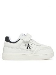 Calvin Klein Jeans Sneakersy Low Cut Lace-Up/ Velcro Sneaker V1X9-82077-1355 M Biały. Białe buty sportowe chłopięce Calvin Klein Jeans, z jeansu, bez zapięcia. Za 189.99 zł.