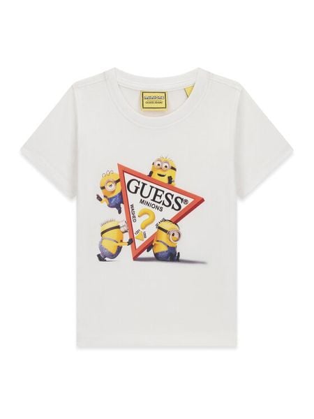 Guess Jeans T-Shirt N6YI28 K6652 Biały Regular Fit. Białe t-shirty chłopięce Guess Jeans, z aplikacjami, z bawełny, bez ramiączek. Za 97.99 zł.
