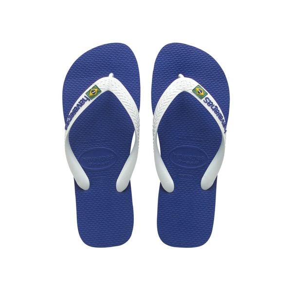 Sandały Havaianas Brasil Niebieskie dla Junior Mężczyzn. Czarne sandały męskie Havaianas, z gumy, bez zapięcia. Za 148.35 zł.