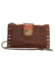 Micmacbags Skórzany portfel w kolorze brązowym - 17 x 9 x 3 cm rozmiar: onesize. Brązowe portfele damskie micmacbags, bez wzorów, z materiału. Za 150.02 zł.