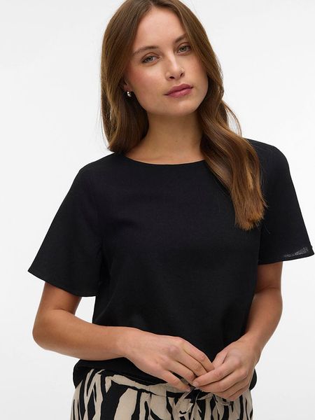 Vero Moda Bluzka w kolorze czarnym rozmiar: S. Czarne bluzki damskie Vero Moda, s, bez wzorów, bez kołnierzyka, bez ramiączek. Za 70.24 zł.