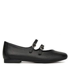 Baleriny Remonte. Czarne baleriny damskie Remonte, bez wzorów, bez obcasa. Za 303.99 zł.