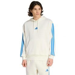 Bluza męska adidas Essentials French Terry Hoodie. Białe bluzy z kapturem męskie Adidas, m, z bawełny. Za 195.99 zł.
