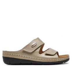 Klapki Tamaris. Żółte klapki damskie Tamaris, bez wzorów, bez obcasa. Za 169.99 zł.