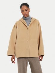 Weekend Max Mara Płaszcz wełniany Gennaio 2425086021 Beżowy Regular Fit. Brązowe płaszcze damskie Weekend Max Mara, na zimę, bez wzorów, z wełny. Za 2,599.00 zł.