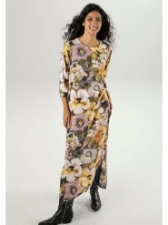 Aniston Sukienka w kolorze jasnoróżowo-żółtym rozmiar: 44. Różowe sukienki damskie Aniston, bez wzorów, z wiskozy, bez kołnierzyka, bez ramiączek, maxi, rozkloszowane. Za 89.45 zł.