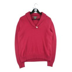Sweter damski czerwony. Czerwone swetry klasyczne damskie Ralph Lauren, l, bez kołnierzyka. Za 102.20 zł.