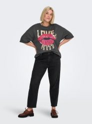 ONLY Carmakoma Koszulka w kolorze antracytowym rozmiar: XL-54. Czarne t-shirty damskie Only Carmakoma, xl, bez wzorów, z bawełny, bez kołnierzyka. Za 69.91 zł.