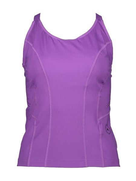 Adidas Top sportowy w kolorze fioletowym rozmiar: S. Różowe topy damskie Adidas, s, bez wzorów, z materiału, bez ramiączek. Za 170.07 zł.