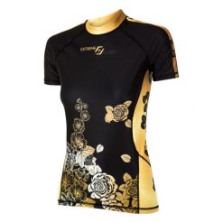 Koszulka Sportowa Damska do fitness Rasguard MMA EXTREME HOBBY ROSE. Czarne bielizna termoaktywna damska EXTREME HOBBY, xs, bez wzorów, z bawełny, bez ramiączek. Za 199.00 zł.