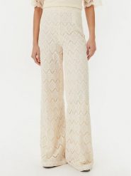 TWINSET Spodnie materiałowe 251TP2409 Beżowy Wide Leg. Brązowe spodnie materiałowe damskie Twinset, bez wzorów, z bawełny. Za 649.99 zł.