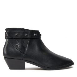 Botki Ted Baker. Czarne botki damskie Ted Baker, bez obcasa, na słupku, bez zapięcia. Za 499.99 zł.