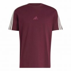 Regularna koszulka adidas 3-Stripes. Brązowe t-shirty sportowe męskie Adidas, l, z materiału, bez ramiączek, na fitness i siłownię. Za 195.50 zł.