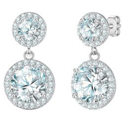 Yokoamii Kolczyki wiszace z mosiadzu w kolorze srebrnym z cyrkonia 1 ct Damski. Szare kolczyki damskie Yokoamii, z cyrkonią, posrebrzane. Za 159.99 zł.