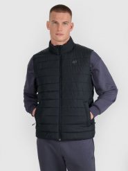 4F Bezrękawnik puchowy z wypełnieniem syntetycznym męski - czarny S. Czarne kamizelki męskie 4f, m, z dzianiny. W wyprzedaży za 119.99 zł.