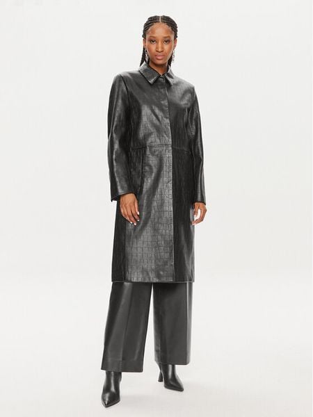 Calvin Klein Płaszcz przejściowy K20K207081 Czarny Oversize. Czarne płaszcze damskie CALVIN KLEIN, bez wzorów, ze skóry. Za 2,339.99 zł.