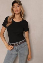 Czarny T-shirt Basic z Wiskozy Worreti. Czarne t-shirty damskie Renee, m, bez wzorów, z jeansu, bez kołnierzyka. Za 44.99 zł.