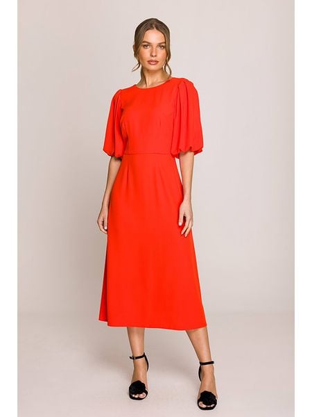 Stylove Sukienka w kolorze czerwonym rozmiar: XL. Czerwone sukienki damskie Stylove, xl, bez wzorów, bez kołnierzyka, bez ramiączek, maxi. Za 276.05 zł.