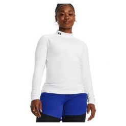 Koszulka termiczna damska Under Armour ColdGear Authentics golf. Białe golfy damskie Under Armour, m, bez wzorów, bez ramiączek. Za 169.99 zł.
