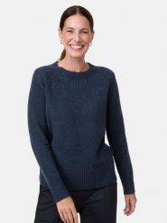 Gerry Weber Sweter w kolorze granatowym rozmiar: 38. Niebieskie swetry klasyczne damskie Gerry Weber, z wełny, bez kołnierzyka. Za 166.88 zł.