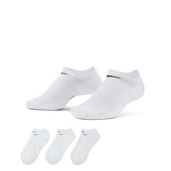 Skarpety Stopki do biegania unisex Everyday Cushion No Show 3 pary. Białe skarpetki męskie Nike, bez wzorów. Za 190.00 zł.