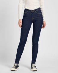 DAMSKIE SPODNIE LEE SCARLETT HIGH JEANCEPTION 112370837. Spodnie materiałowe damskie Lee, bez wzorów, z jeansu. Za 219.99 zł.