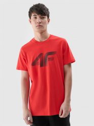4F T-shirt regular z nadrukiem męski - czerwony XXL. Czerwone t-shirty męskie 4f, m, bez wzorów, z bawełny, bez kołnierzyka. Za 59.99 zł.