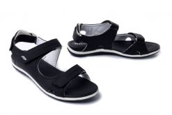 GEOX D52R6A 000EK C9997 black, sandały damskie. Czarne sandały damskie Geox, bez wzorów, bez obcasa. Za 303.92 zł.