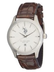 U.S. Polo Assn. Zegarek kwarcowy w kolorze srebrno-brązowo-białym rozmiar: onesize. Brązowe, analogowe zegarki męskie U.S. Polo Assn., ze stali. Za 252.99 zł.