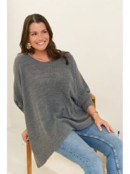 Curvy Lady Sweter w kolorze szarym rozmiar: 40/42. Szare swetry klasyczne damskie Curvy Lady, z asymetrycznym kołnierzem. Za 146.45 zł.