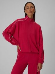 4F Bluza dresowa loose bez kaptura damska - czerwona S. Czerwone bluzy bez kaptura damskie 4f, l, z dresówki. Za 179.99 zł.