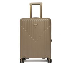 Walizka kabinowa Guess. Brązowe walizki Guess, z aplikacjami. Za 1,089.00 zł.