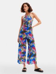 Desigual Kombinezon Tropical Party 24SWMW22 Kolorowy Regular Fit. Kombinezony damskie Desigual, s, bez wzorów, z wiskozy, bez kołnierzyka, bez ramiączek. Za 269.99 zł.