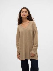 Vero Moda Sweter w kolorze beżowym rozmiar: M. Brązowe swetry klasyczne damskie Vero Moda, m, bez kołnierzyka. Za 61.60 zł.