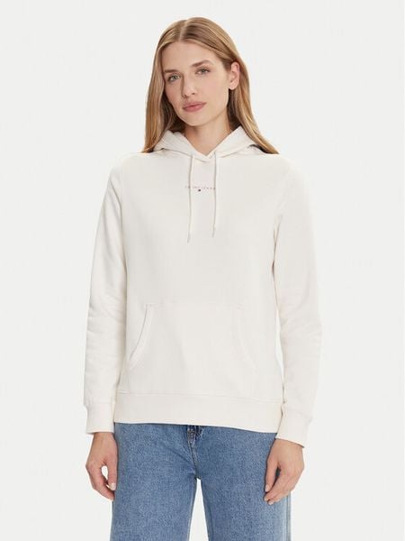 Tommy Jeans Bluza Linear DW0DW21963 Biały Regular Fit. Białe bluzy bez kaptura damskie Tommy Jeans, l, z bawełny. Za 239.99 zł.