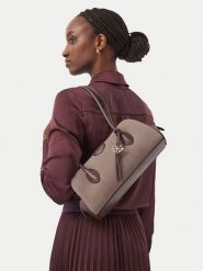 Calvin Klein Torebka Emblem Trio Suede Shoulder Bag LV04F3888G Beżowy. Brązowe torebki klasyczne damskie CALVIN KLEIN, bez wzorów, ze skóry, bez dodatków. Za 699.99 zł.