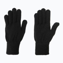 Rękawiczki EA7 Emporio Armani Mountain Core. Czarne rękawiczki damskie EA7 Emporio Armani, bez wzorów, z materiału. Za 219.99 zł.